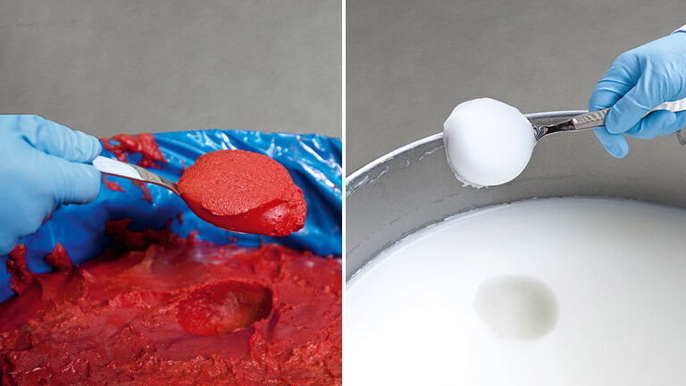 Mediumsprobe Tomatenmark und Vaseline